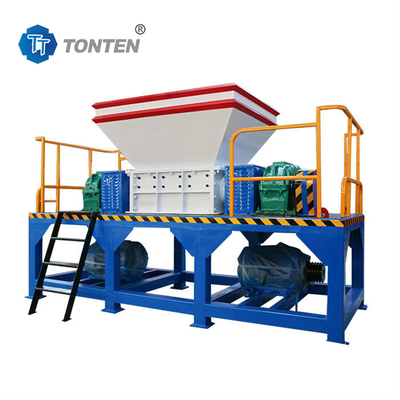 Máquina de trituração de pneus de resíduos de plástico de balde Máquina de trituração de duplo eixo