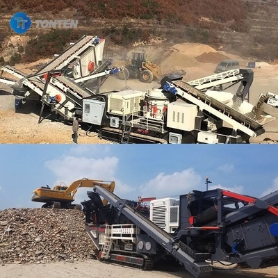 Construção Máquina de trituração de resíduos de betão Linha de trituração de tijolos e pedras Reciclagem