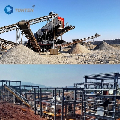Construção Máquina de trituração de resíduos de betão Linha de trituração de tijolos e pedras Reciclagem