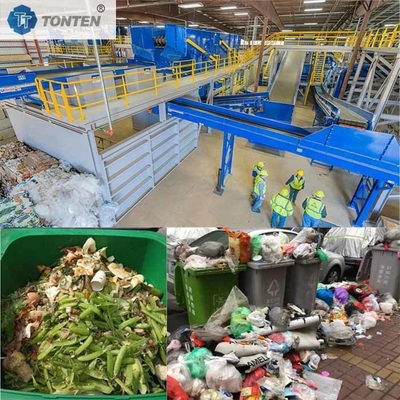 Linha de triagem de resíduos domésticos Tratamento