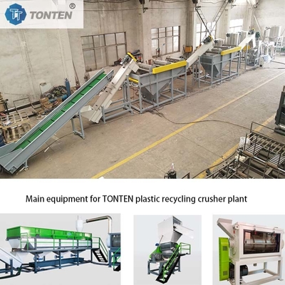 Linha de produção de plástico para desmantelamento de resíduos, lavagem, reciclagem de plástico, PP PE