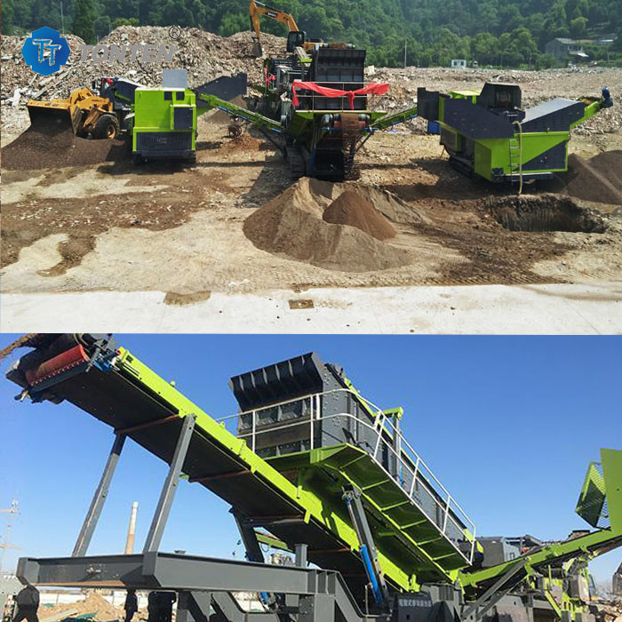 Máquina de trituração de pedra de granito e calcário de resíduos Linha de triagem 85kw Para o canteiro de obras